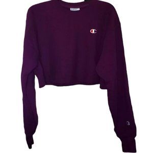 Champion Reverse Weave Cropped Purple Sweatshirt Size Small